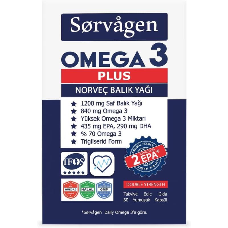 Sorvagen Omega 3 Plus 60 Kapsül Norveç Balık Yağı